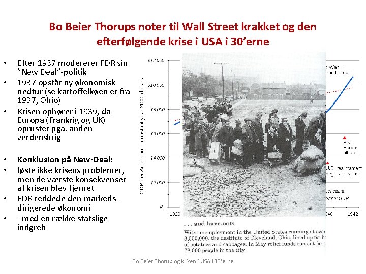 Bo Beier Thorups noter til Wall Street krakket og den efterfølgende krise i USA