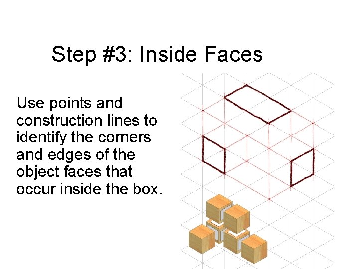 Step #3: Inside Faces Use points and construction lines to identify the corners and