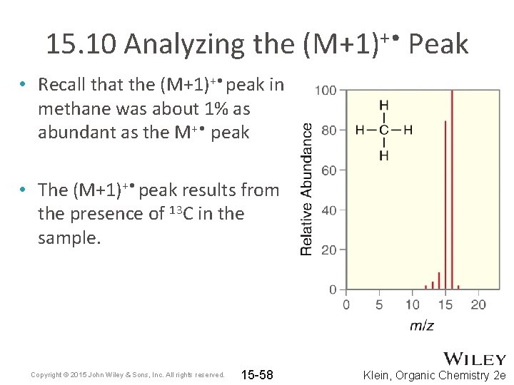 15. 10 Analyzing the (M+1)+ • Peak • Recall that the (M+1)+ • peak