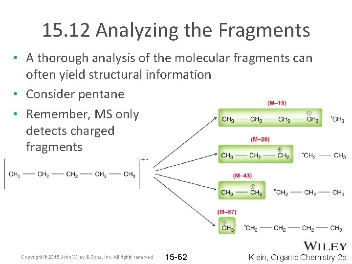 15. 12 Analyzing the Fragments • A thorough analysis of the molecular fragments can