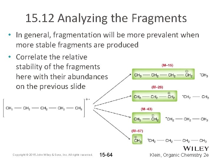 15. 12 Analyzing the Fragments • In general, fragmentation will be more prevalent when