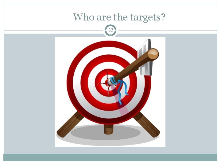 Who are the targets? 33 