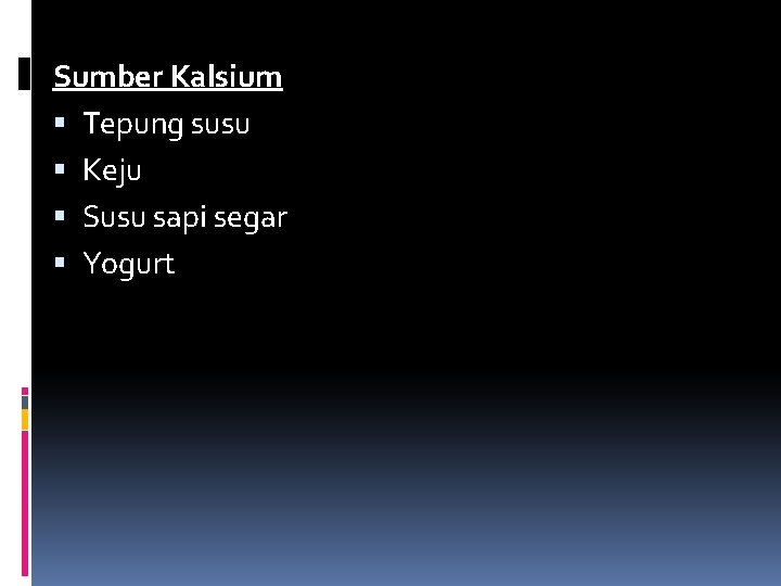 Sumber Kalsium Tepung susu Keju Susu sapi segar Yogurt 