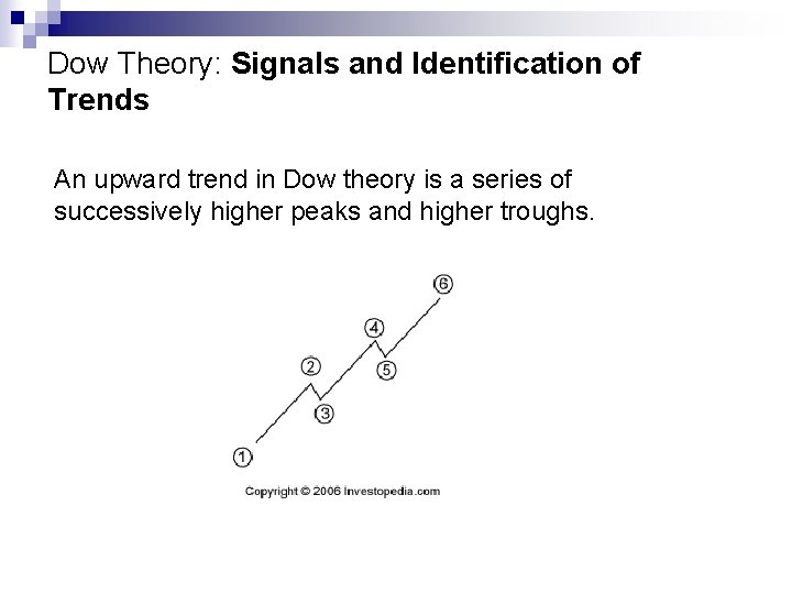 Dow Theory: Signals and Identification of Trends An upward trend in Dow theory is Dow Theory: Signals and Identification of Trends An upward trend in Dow theory is