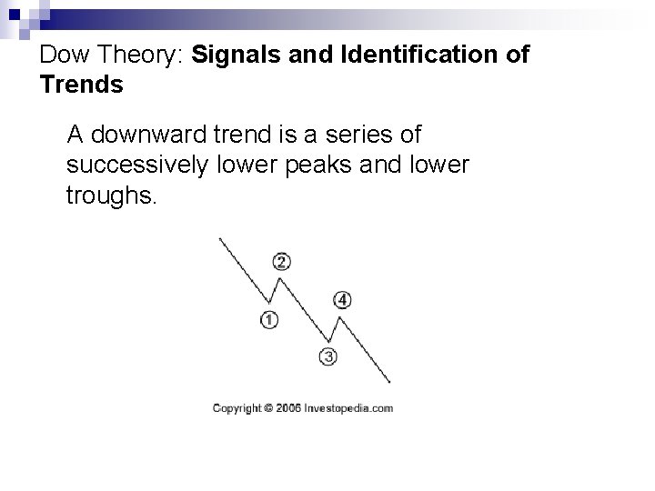 Dow Theory: Signals and Identification of Trends A downward trend is a series of Dow Theory: Signals and Identification of Trends A downward trend is a series of