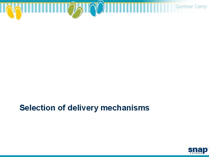 Summer Camp Selection of delivery mechanisms 