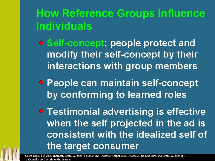 How Reference Groups Influence Individuals Self-concept: people protect and modify their self-concept by their