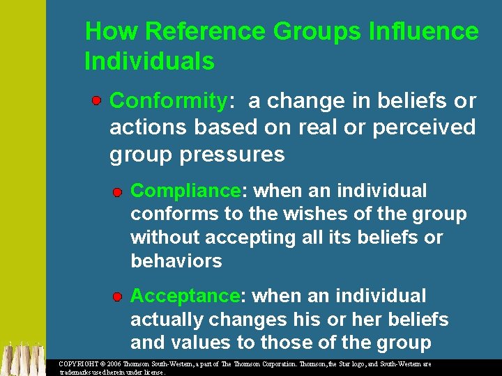 How Reference Groups Influence Individuals Conformity: a change in beliefs or actions based on