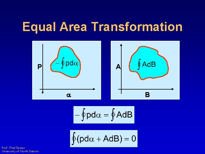 Equal Area Transformation P A a Prof. Fred Remer University of North Dakota B