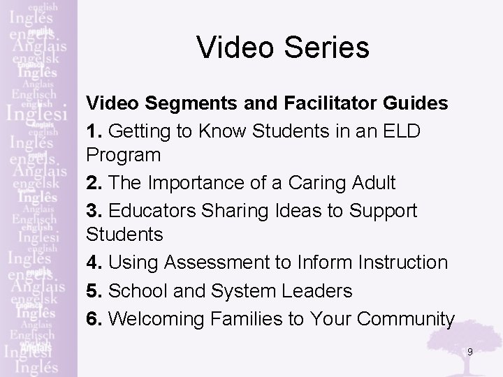 Video Series Video Segments and Facilitator Guides 1. Getting to Know Students in an