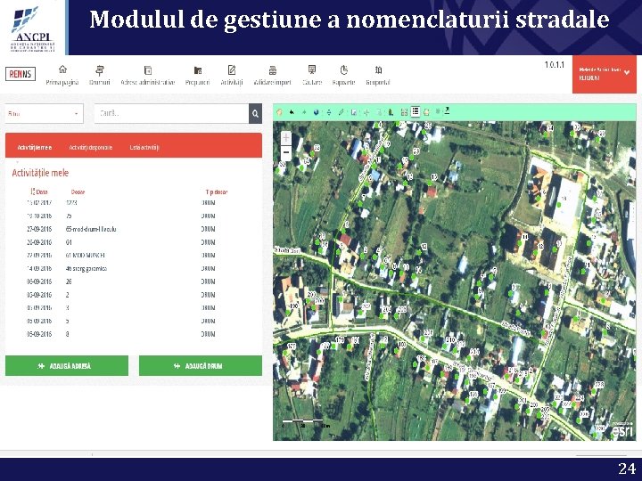 Modulul de gestiune a nomenclaturii stradale 24 