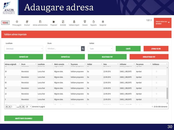 Adaugare adresa 30 