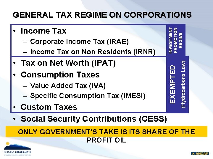  • Tax on Net Worth (IPAT) • Consumption Taxes – Value Added Tax