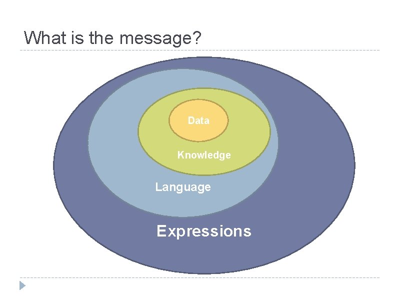 What is the message? Data Knowledge Language Expressions 
