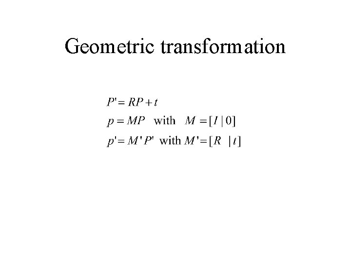 Geometric transformation 