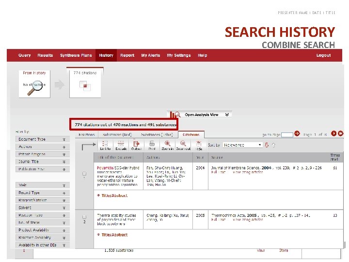 PRESENTER NAME | DATE | TITLE SEARCH HISTORY COMBINE SEARCH 45 PRESENTER NAME | DATE | TITLE SEARCH HISTORY COMBINE SEARCH 45