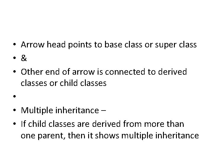 • Arrow head points to base class or super class • & • • Arrow head points to base class or super class • & •