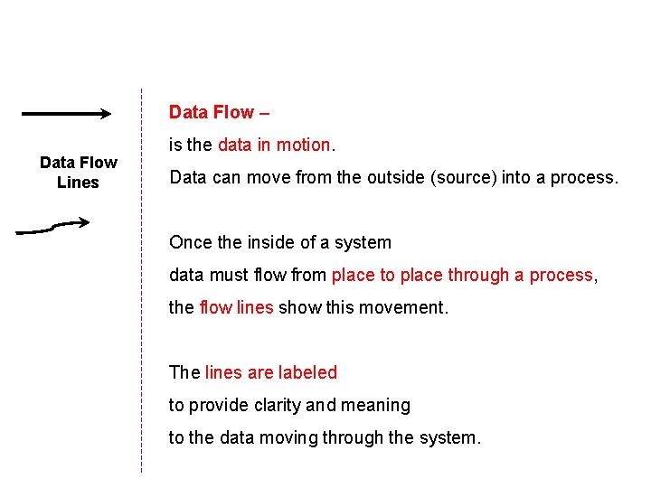 Data Flow – Data Flow Lines is the data in motion. Data can move Data Flow – Data Flow Lines is the data in motion. Data can move
