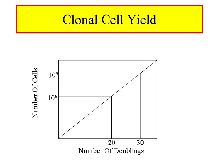 Number Of Cells Clonal Cell Yield 109 106 20 30 Number Of Doublings 