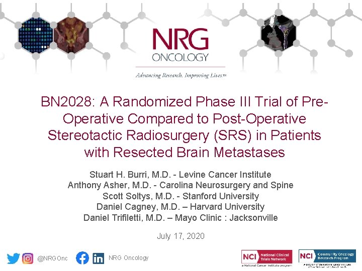 BN 2028: A Randomized Phase III Trial of Pre. Operative Compared to Post-Operative Stereotactic