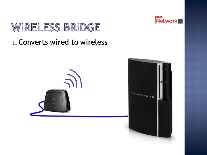 � Converts wired to wireless 