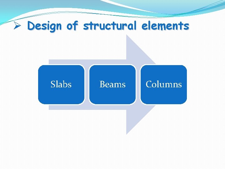 Ø Design of structural elements Slabs Beams Columns 