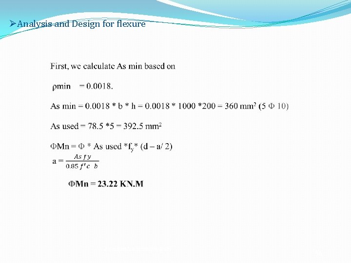 ØAnalysis and Design for flexure An-najah National university 56 