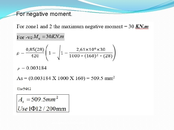 For negative moment. An-najah National university 43 