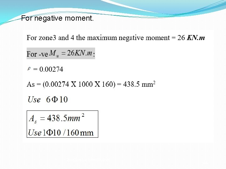 For negative moment. An-najah National university 44 