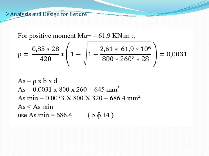 ØAnalysis and Design for flexure An-najah National university 56 