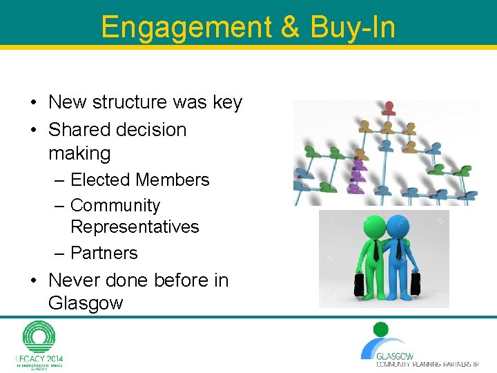 Engagement & Buy-In • New structure was key • Shared decision making – Elected Engagement & Buy-In • New structure was key • Shared decision making – Elected