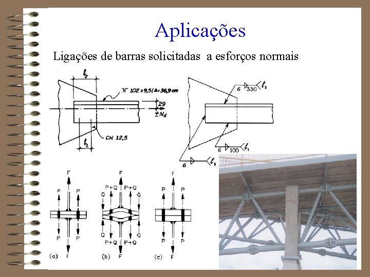 Aplicações Ligações de barras solicitadas a esforços normais 