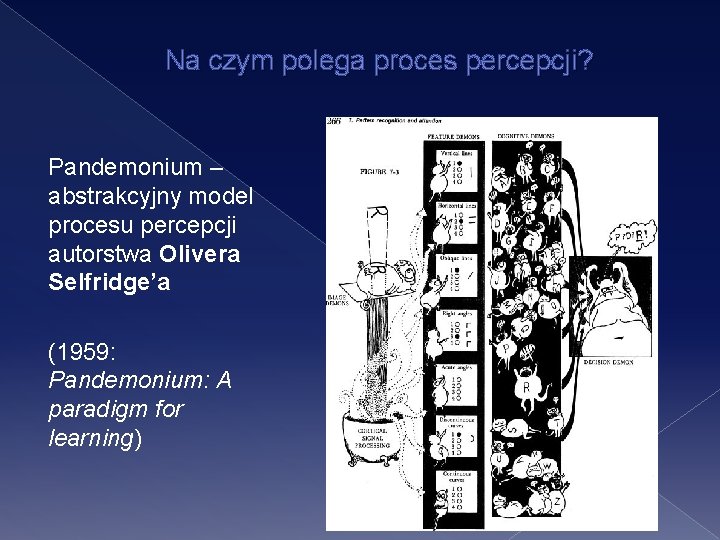 Na czym polega proces percepcji? Pandemonium – abstrakcyjny model procesu percepcji autorstwa Olivera Selfridge’a