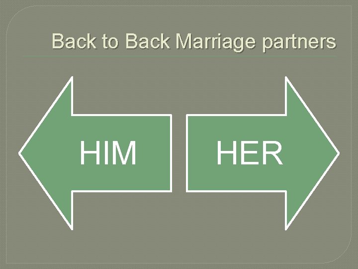 Back to Back Marriage partners HIM HER 