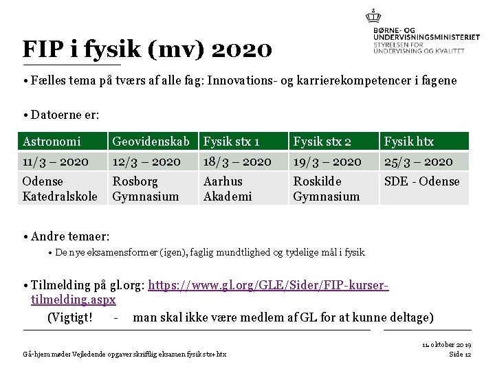 FIP i fysik (mv) 2020 • Fælles tema på tværs af alle fag: Innovations- FIP i fysik (mv) 2020 • Fælles tema på tværs af alle fag: Innovations-