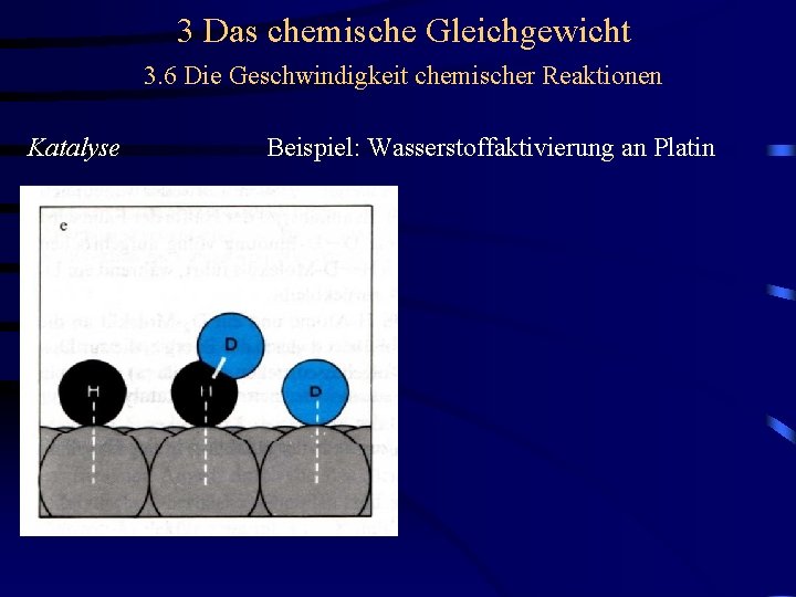 3 Das chemische Gleichgewicht 3. 6 Die Geschwindigkeit chemischer Reaktionen Katalyse Beispiel: Wasserstoffaktivierung an