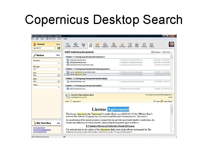 Copernicus Desktop Search 
