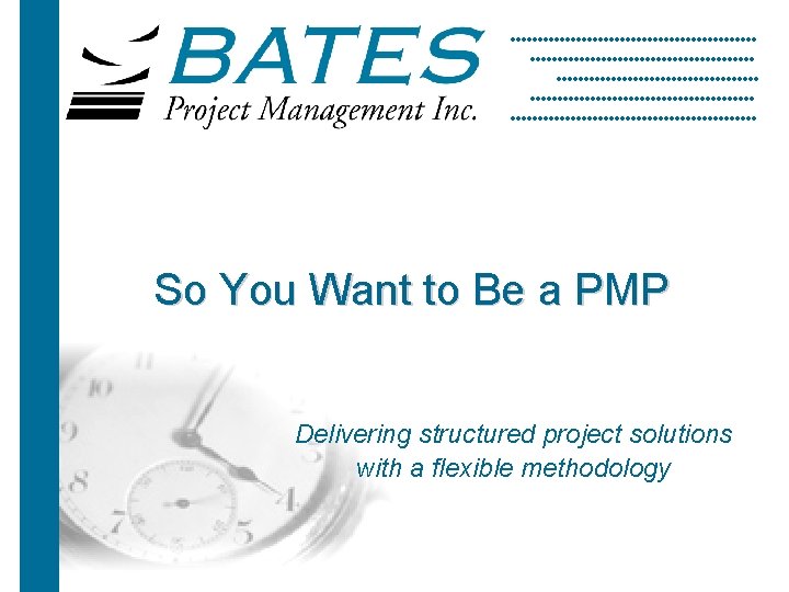 So You Want to Be a PMP Delivering structured project solutions with a flexible