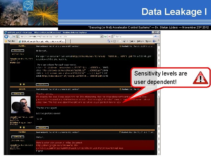 Data Leakage I “Securing (or Not) Accelerator Control Systems“ — Dr. Stefan Lüders ―