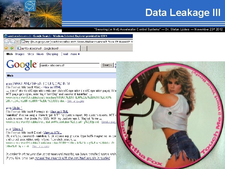 Data Leakage III “Securing (or Not) Accelerator Control Systems“ — Dr. Stefan Lüders ―