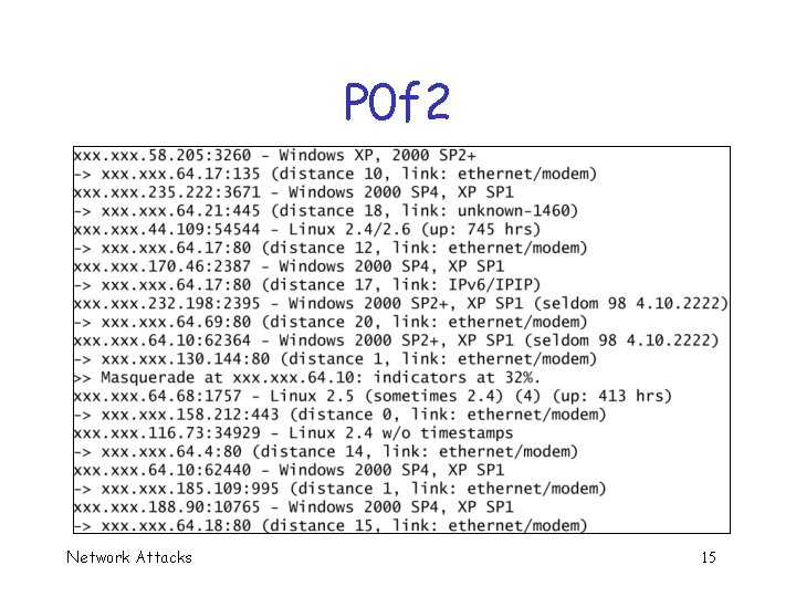 P 0 f 2 Network Attacks 15 