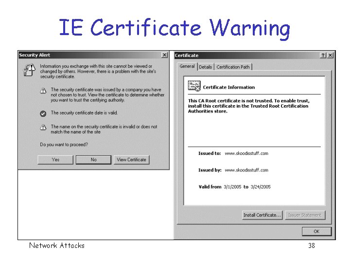 IE Certificate Warning Network Attacks 38 