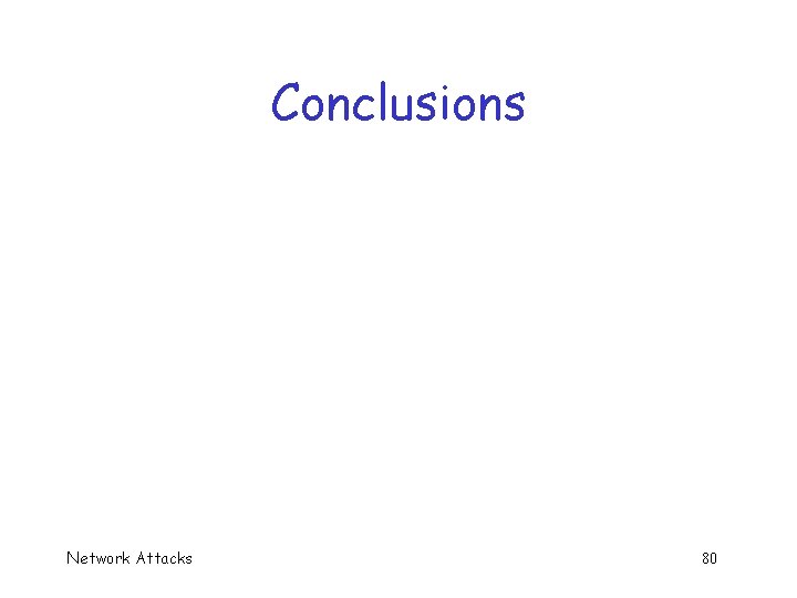 Conclusions Network Attacks 80 