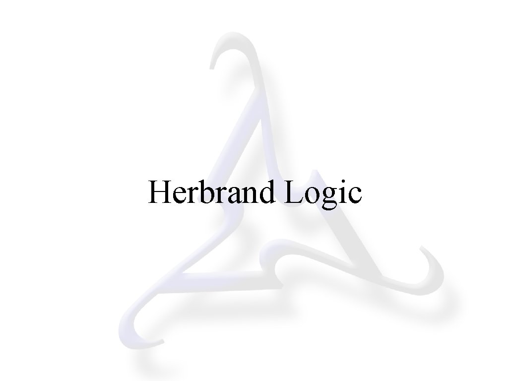 Herbrand Logic 