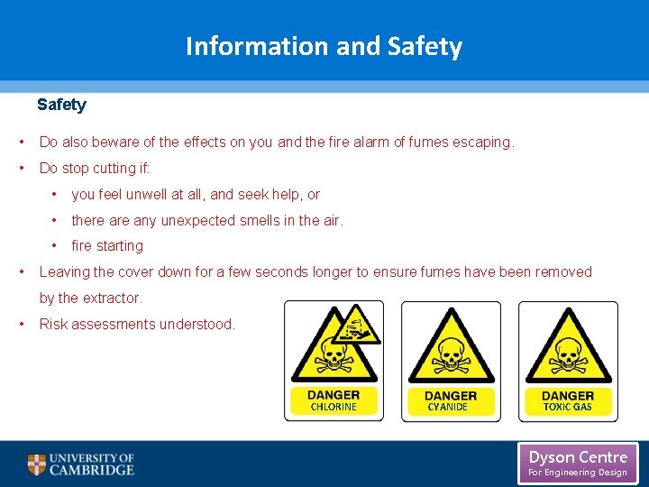Information and Safety • Do also beware of the effects on you and the Information and Safety • Do also beware of the effects on you and the
