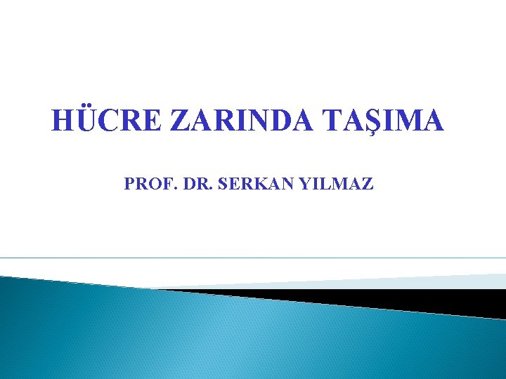 HÜCRE ZARINDA TAŞIMA PROF. DR. SERKAN YILMAZ 