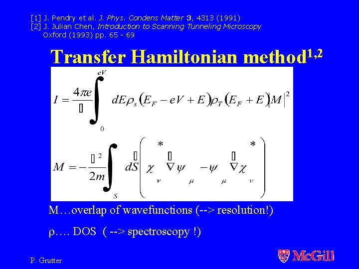 [1] J. Pendry et al. J. Phys. Condens Matter 3, 4313 (1991) [2] J.