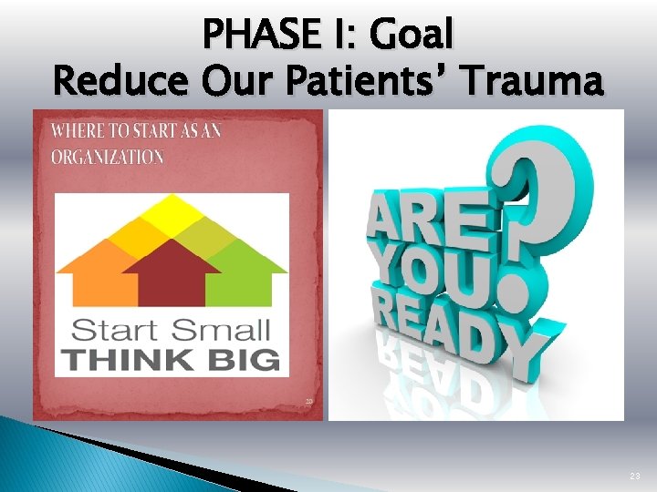 PHASE I: Goal Reduce Our Patients’ Trauma 23 