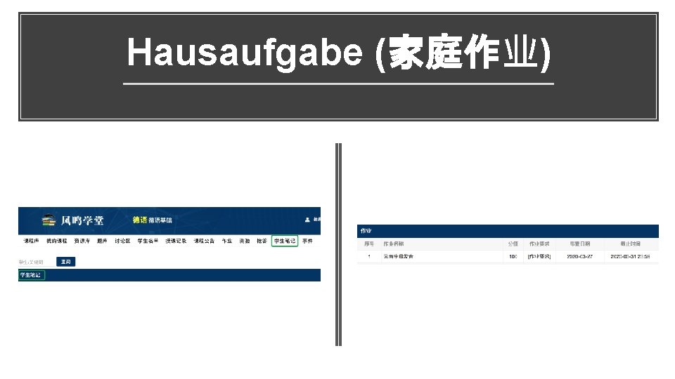 Hausaufgabe (家庭作业) 