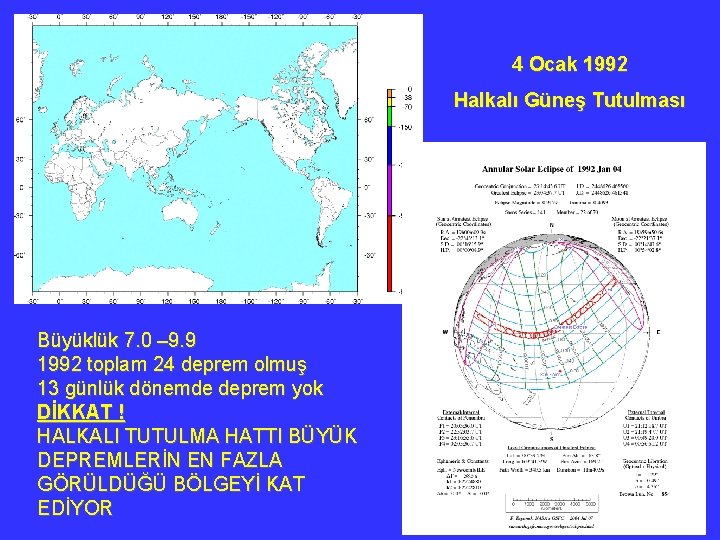 4 Ocak 1992 Halkalı Güneş Tutulması Büyüklük 7. 0 – 9. 9 1992 toplam